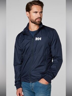 Helly Hansen Navy Blue Lightweight Windbreaker Jacket Men Size Small NWOT